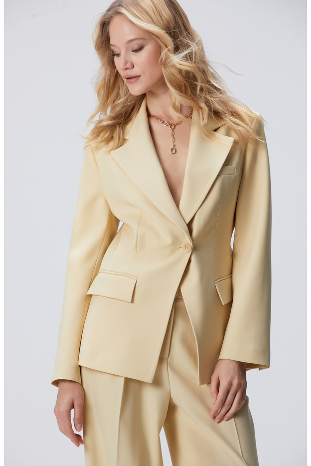 Sarı Yün Karışımlı Ceket - 4