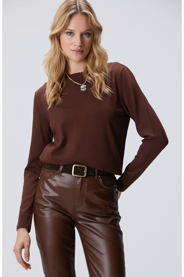 Kahverengi Basic Kazak - 1