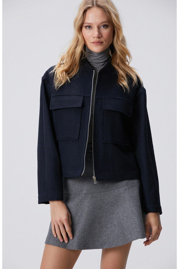Lacivert Kadın Mont - 1