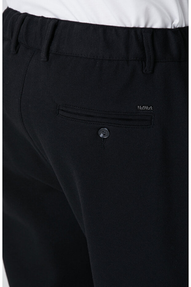 Siyah Mikro Desen Pantolon - 5