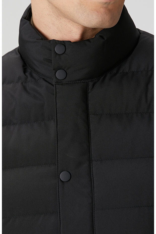 Siyah Ray Kapitoneli Casual Yelek - 6