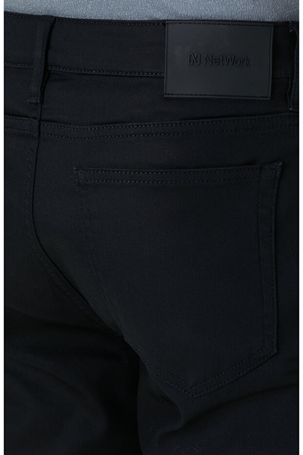 Siyah Kaplamalı Denim Pantolon - 5