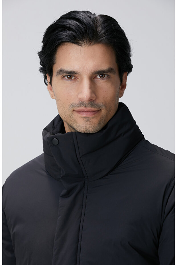 Siyah Yelek Olabilen Puffer Mont - 7