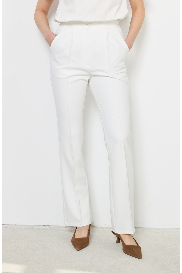 Flare Ekru Pantolon - 6