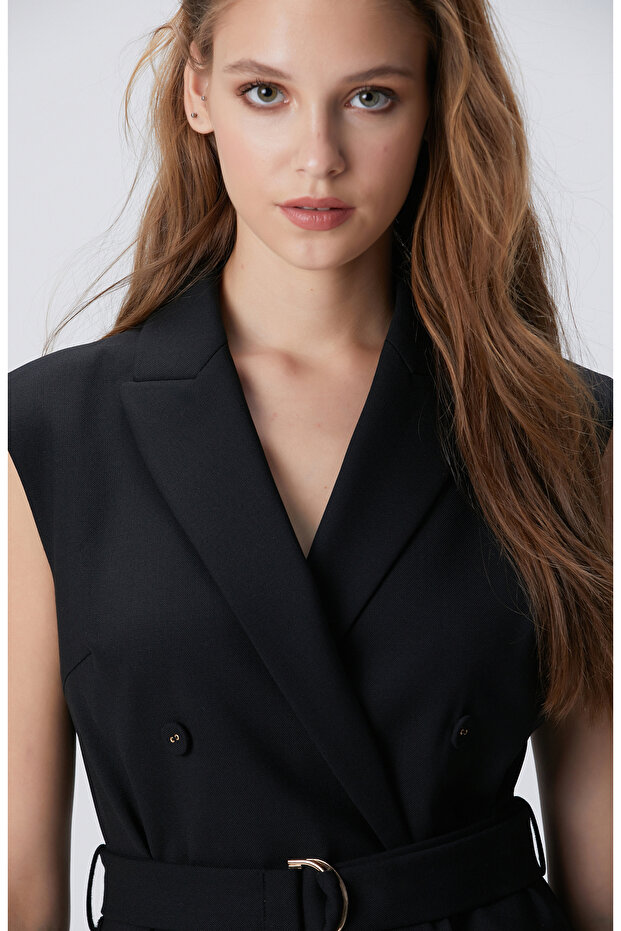 Siyah Mini Elbise - 2