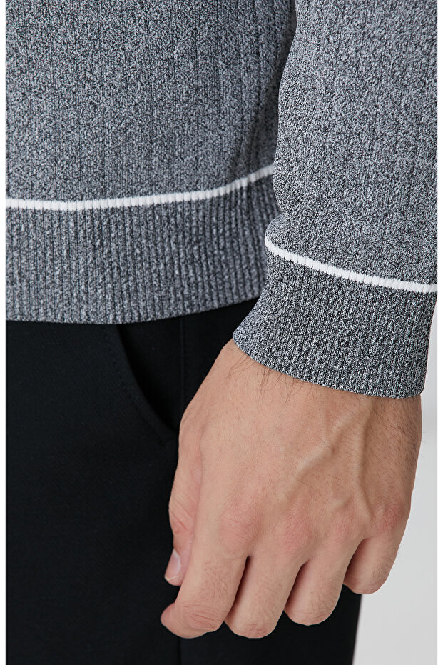 Gri Melanj Rayon Hırka - 7