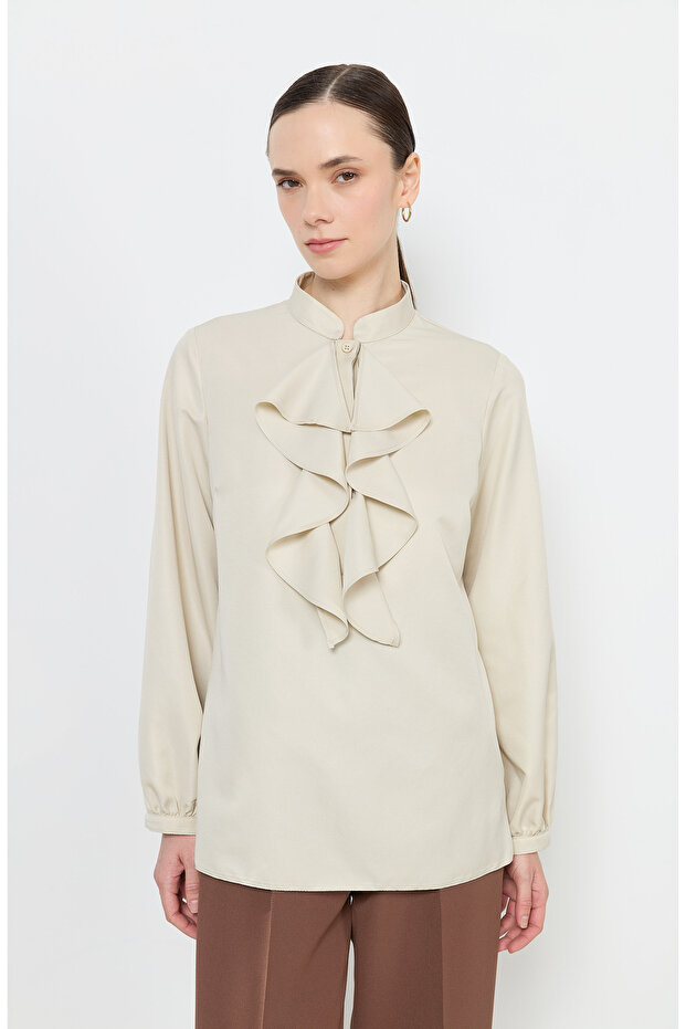 Volanlı Taş Midi Gömlek - 3