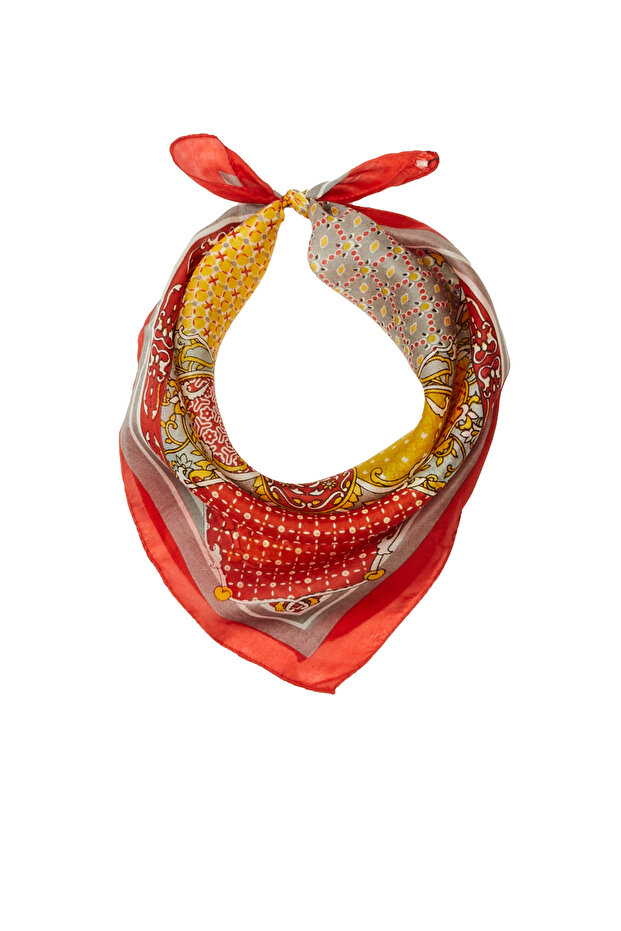 Renkli Kadın İpek Fular - 1