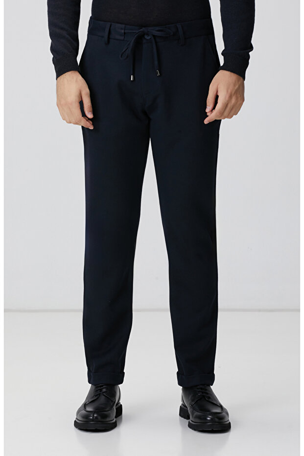 Lacivert Örme Pantolon - 2