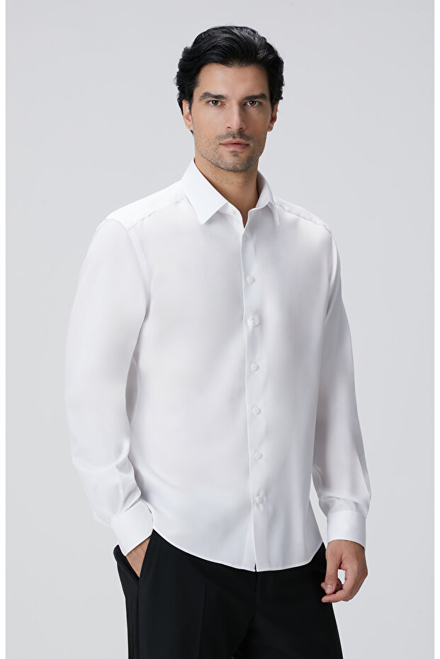 Non-Iron Beyaz Gömlek - 6