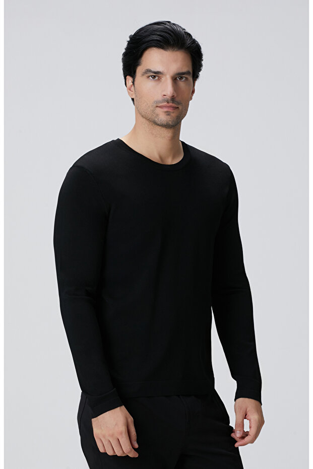 N-Tech Siyah Basic Triko Kazak - 4