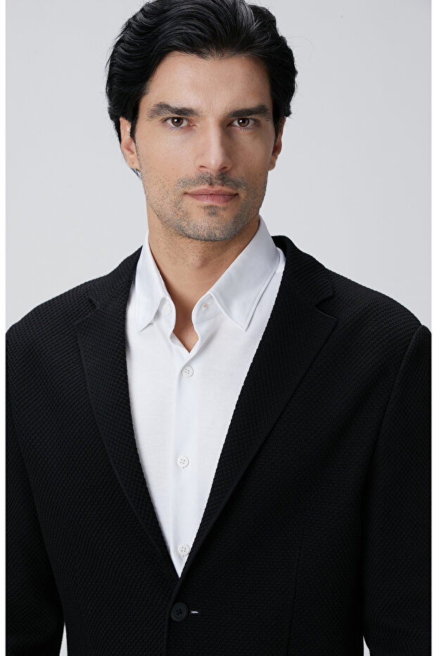 N-Tech Siyah Triko Ceket - 8