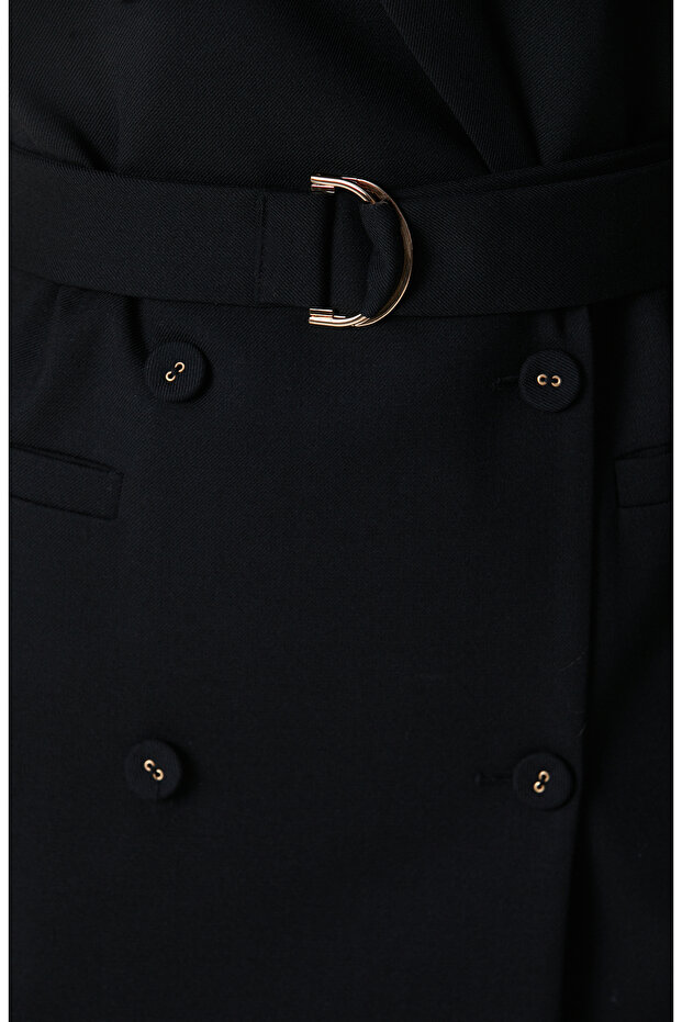 Siyah Mini Elbise - 6