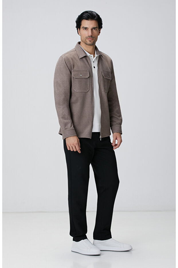 Vizon Süet Görünümlü Dış Gömlek - 3