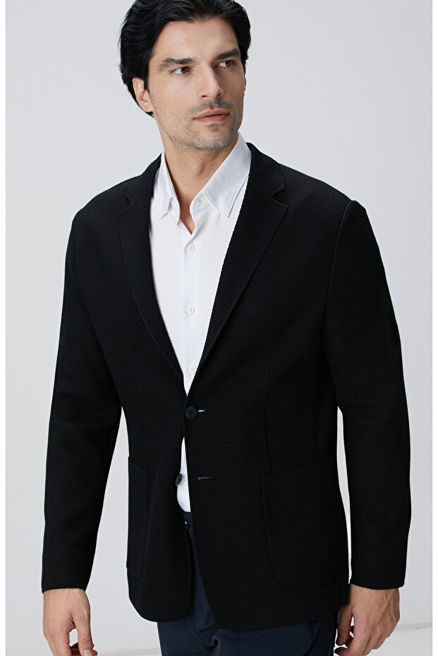 N-Tech Siyah Triko Ceket - 5