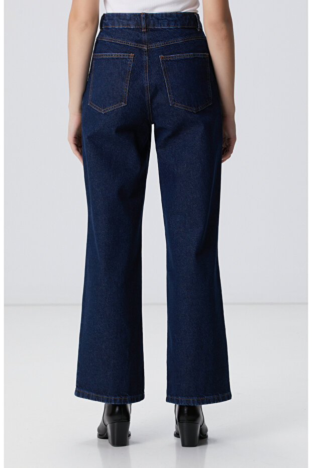 Lacivert Denim Pantolon - 3