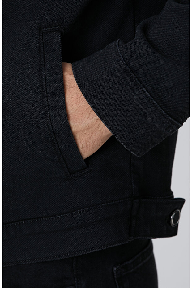 Siyah Denim Mont - 8
