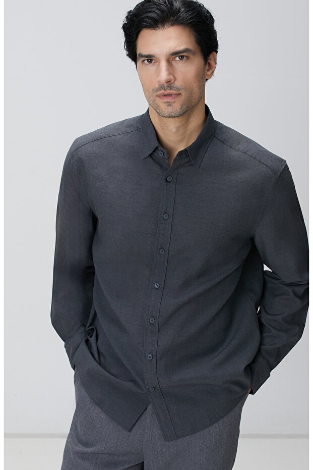 Antrasit Erkek Gömlek - 1