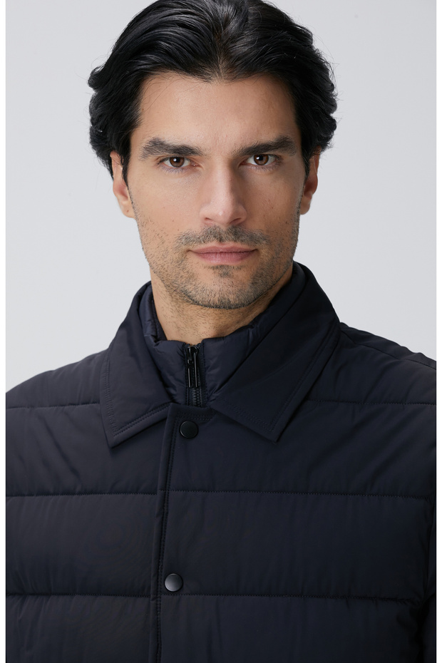 Lacivert Puffer Coat Ceket - 7