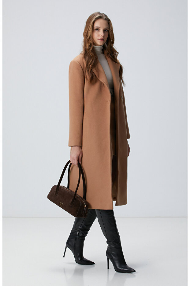 Camel Yün Karışımlı Manto - 2