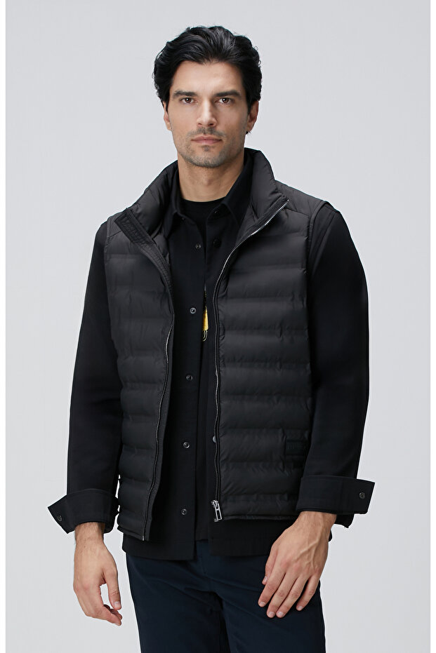 Siyah Puffer Casual Yelek - 2