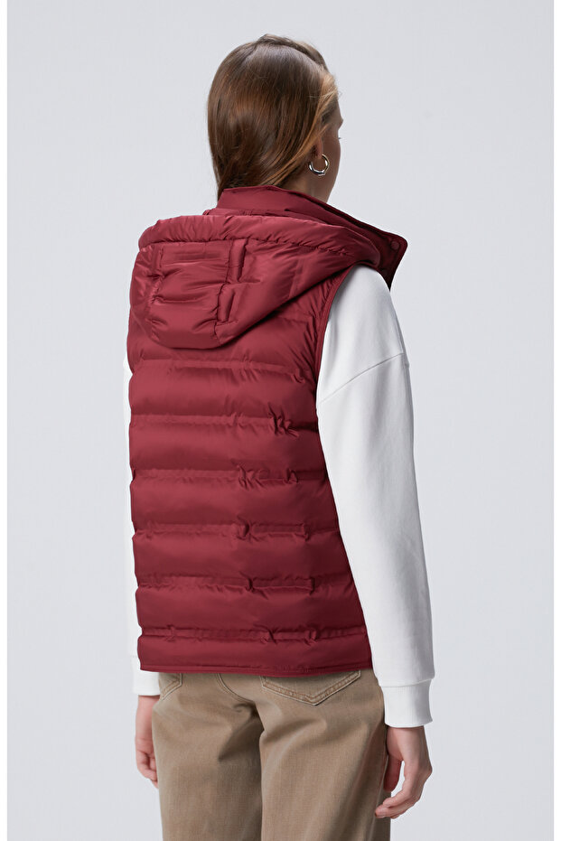 Bordo Casual Yelek - 5