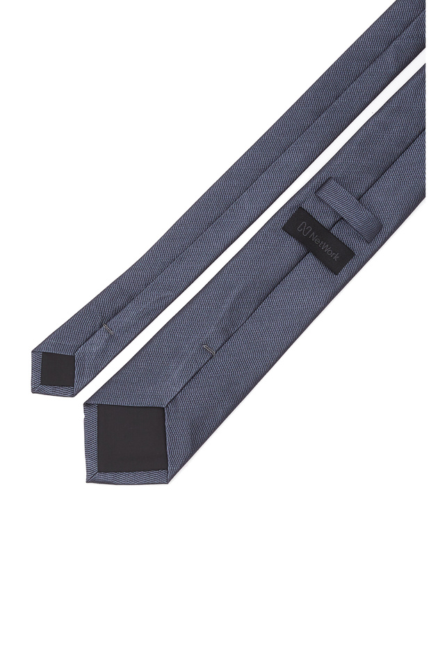 Gri Desenli İpek Kravat - 2