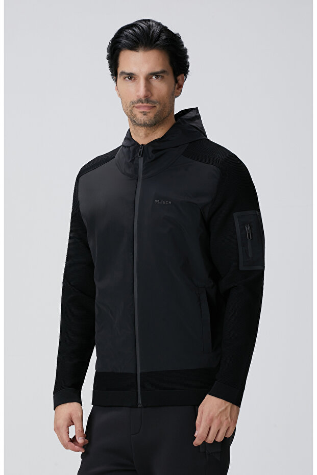 N-Tech Siyah Scuba Detaylı Triko Mont - 4