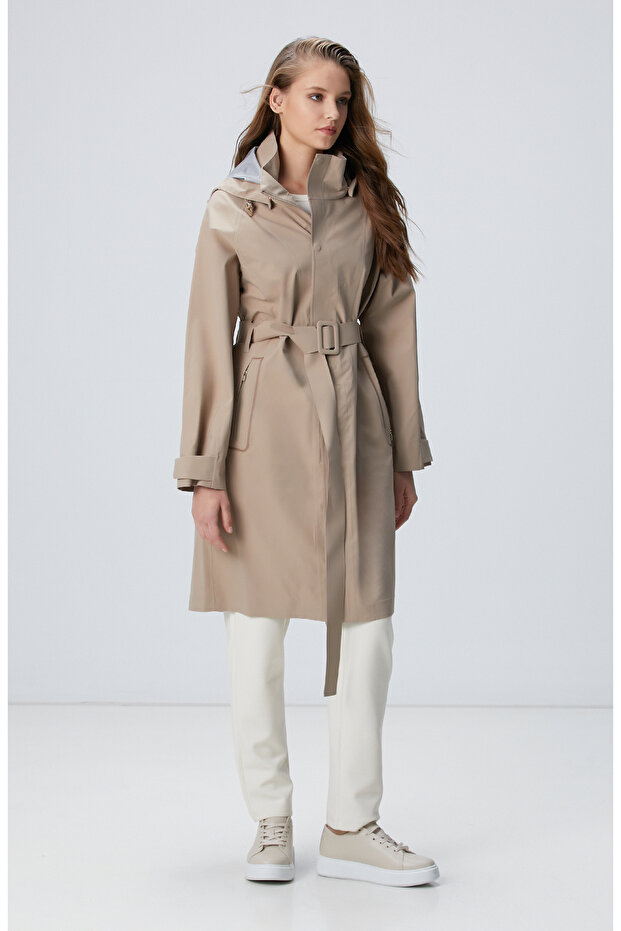 N-Tech Bej Pardösü - 4