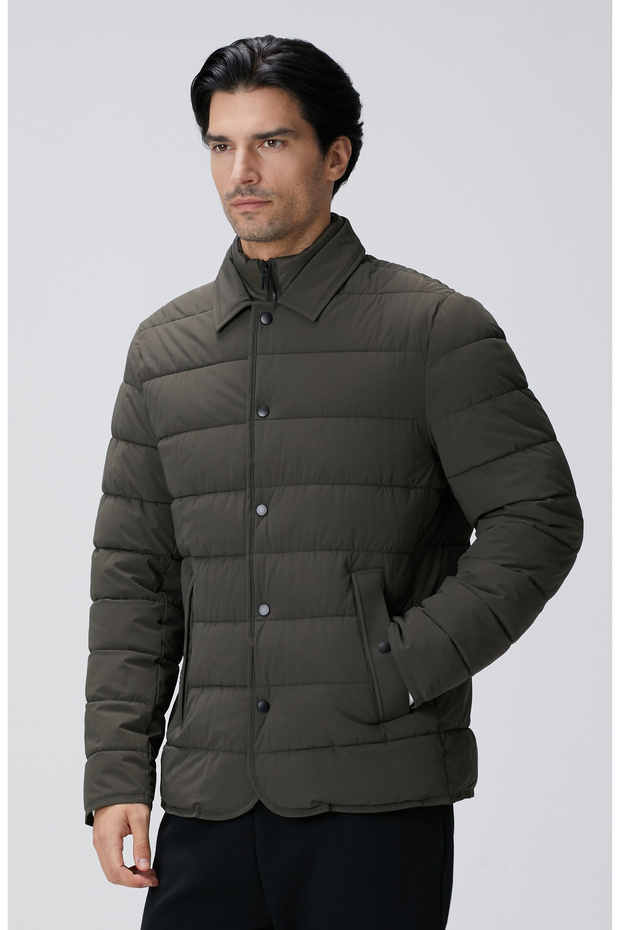Haki Puffer Coat Ceket - 4