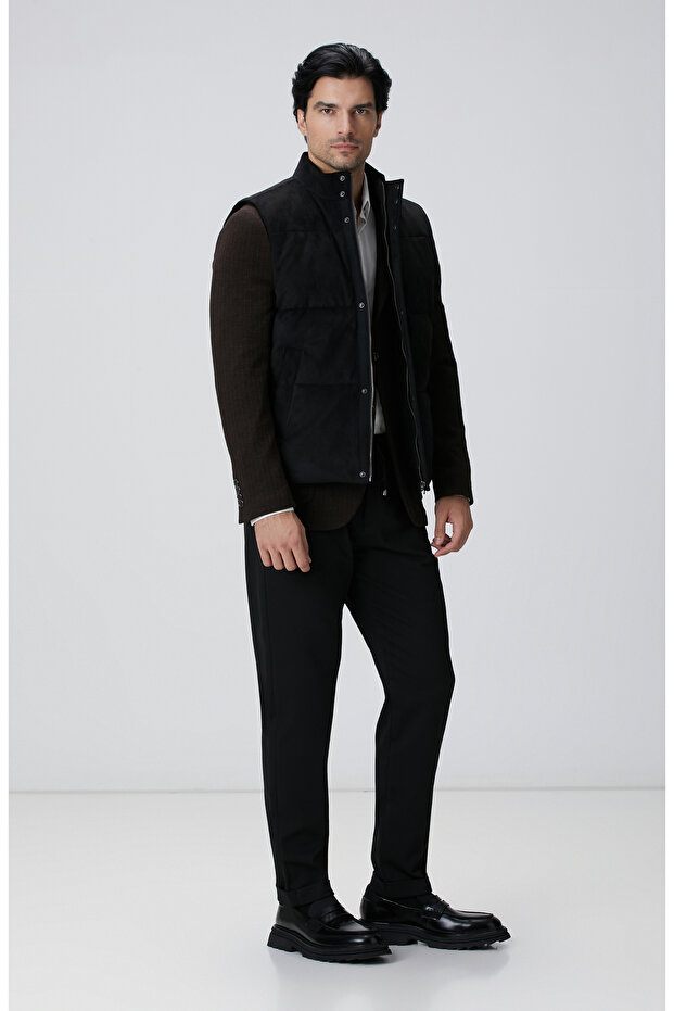 Siyah Kapitoneli Casual Yelek - 3