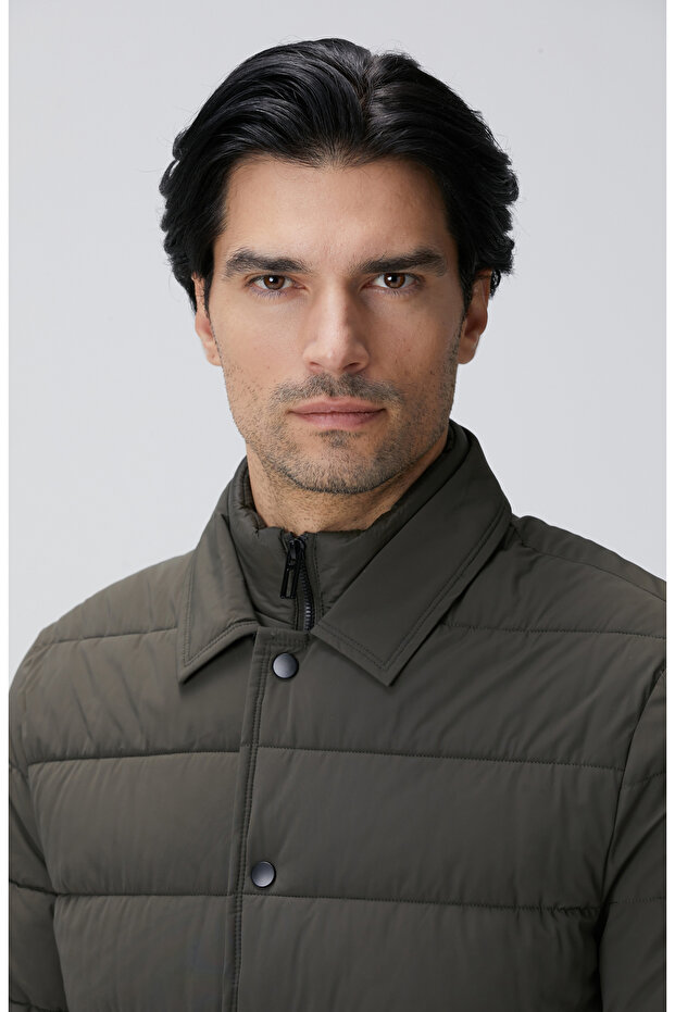 Haki Puffer Coat Ceket - 6