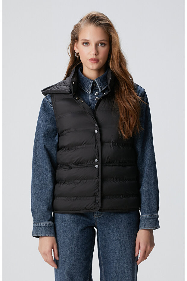 Siyah Casual Yelek - 4