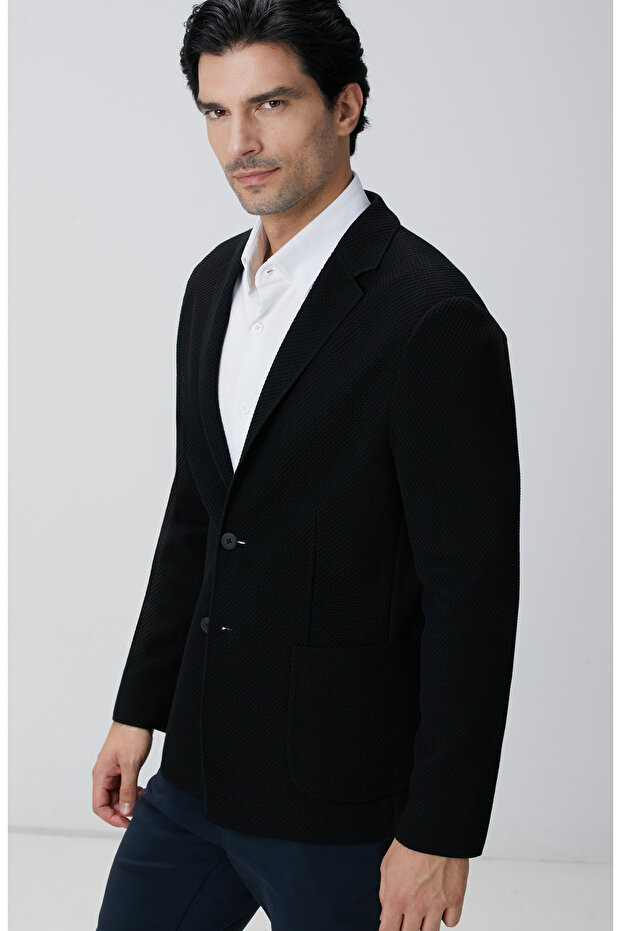 N-Tech Siyah Triko Ceket - 1