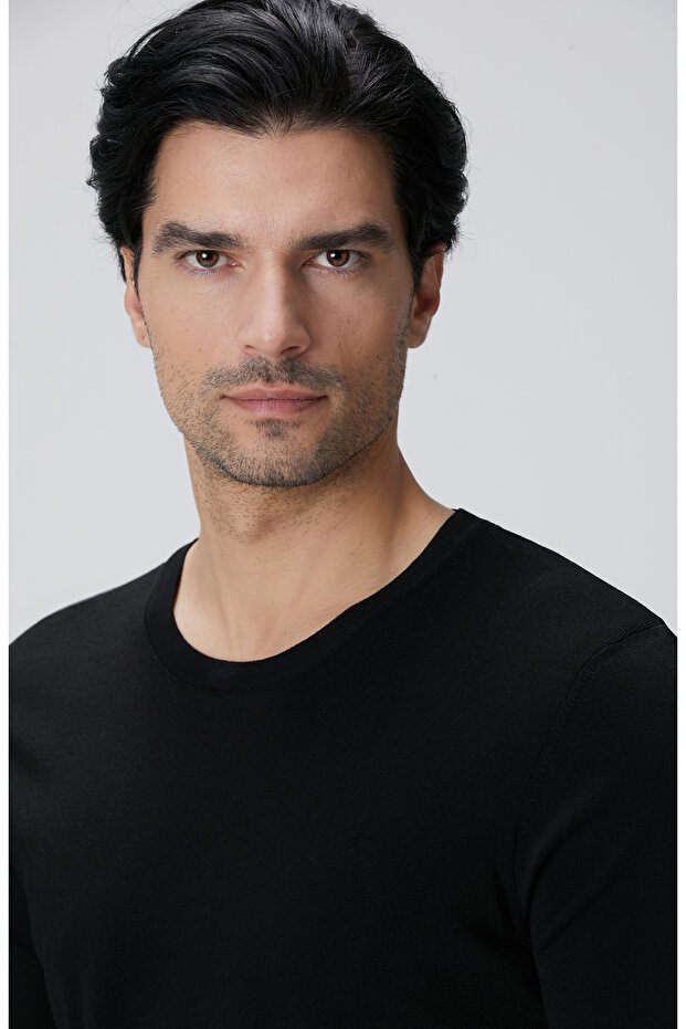 N-Tech Siyah Basic Triko Kazak - 6