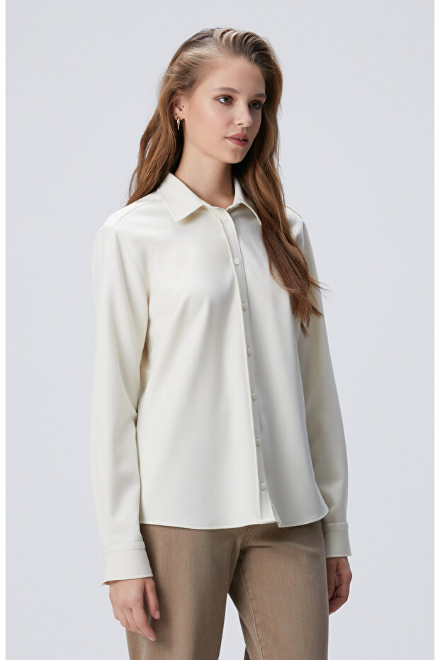 Kırık Beyaz Dış Gömlek - 5
