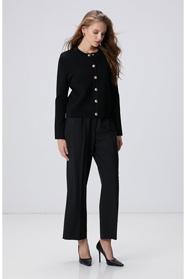 Siyah Triko Ceket - 3