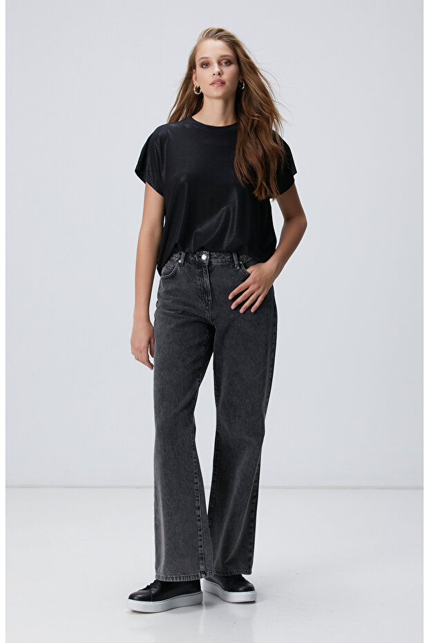 Siyah Varaklı T-shirt - 3