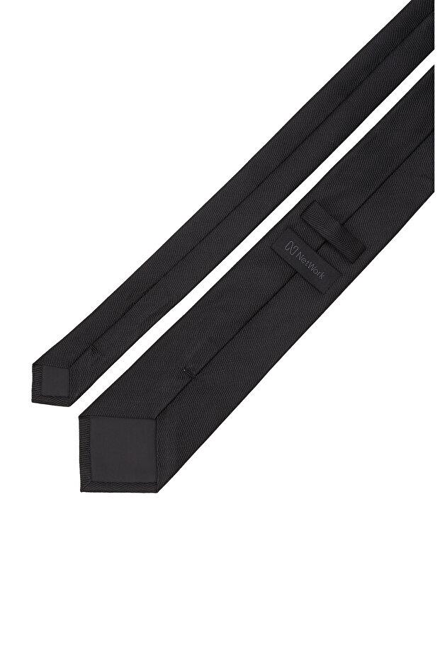 Siyah Desenli İpek Kravat - 2