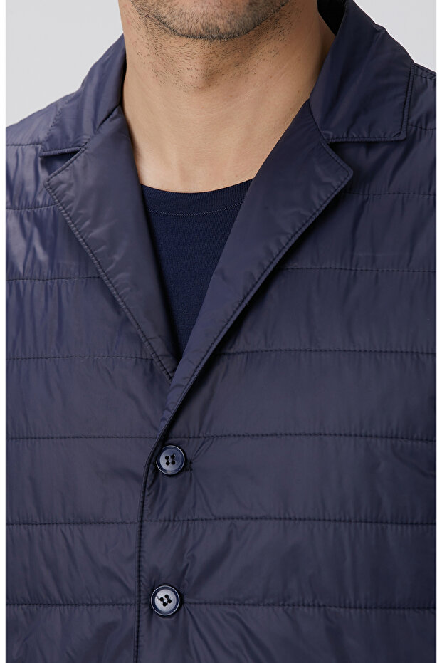 Lacivert Puffer Casual Yelek - 6