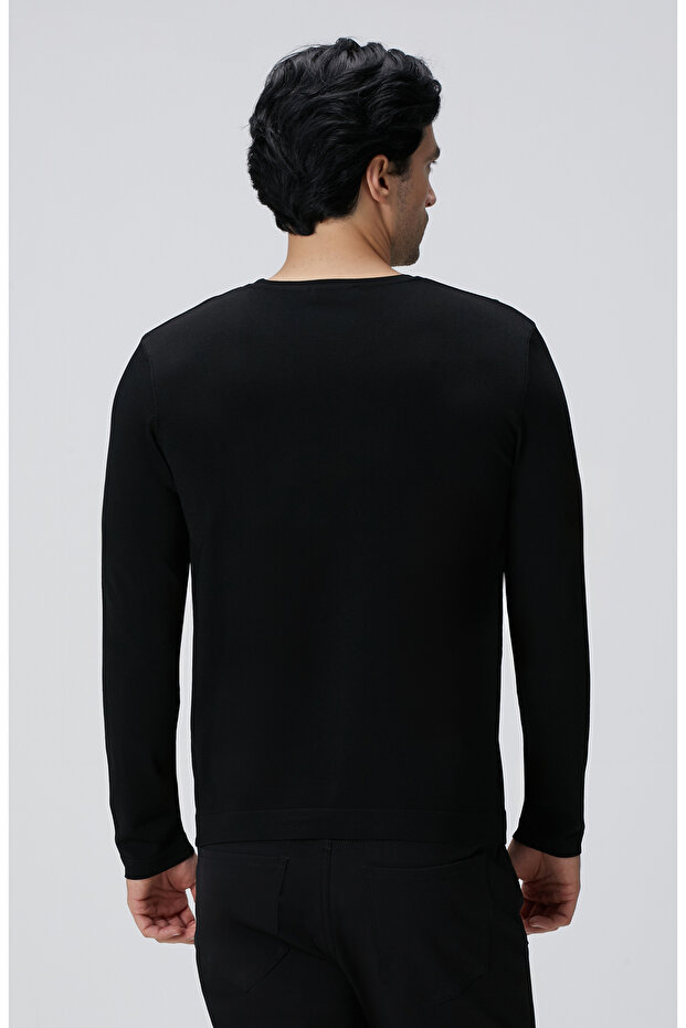N-Tech Siyah Basic Triko Kazak - 5