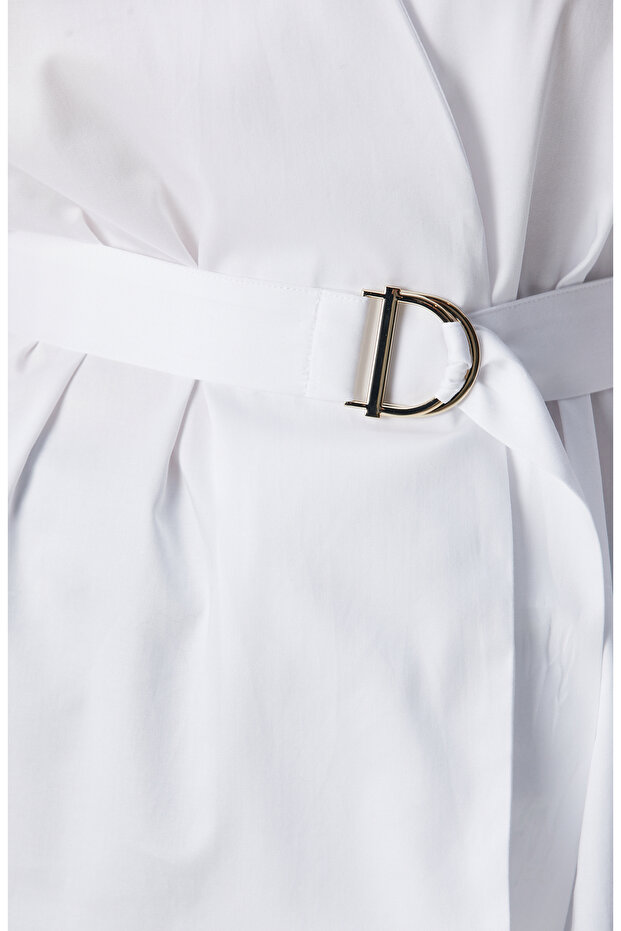 Beyaz Kemerli Bluz - 6