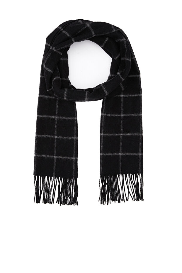 Siyah Erekk Yün Atkı - 1