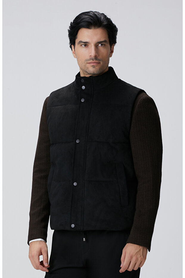 Siyah Kapitoneli Casual Yelek - 4