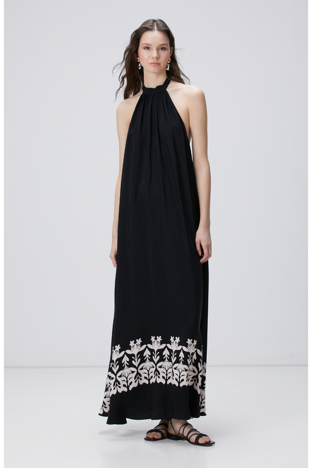 Siyah Maxi Elbise - 2