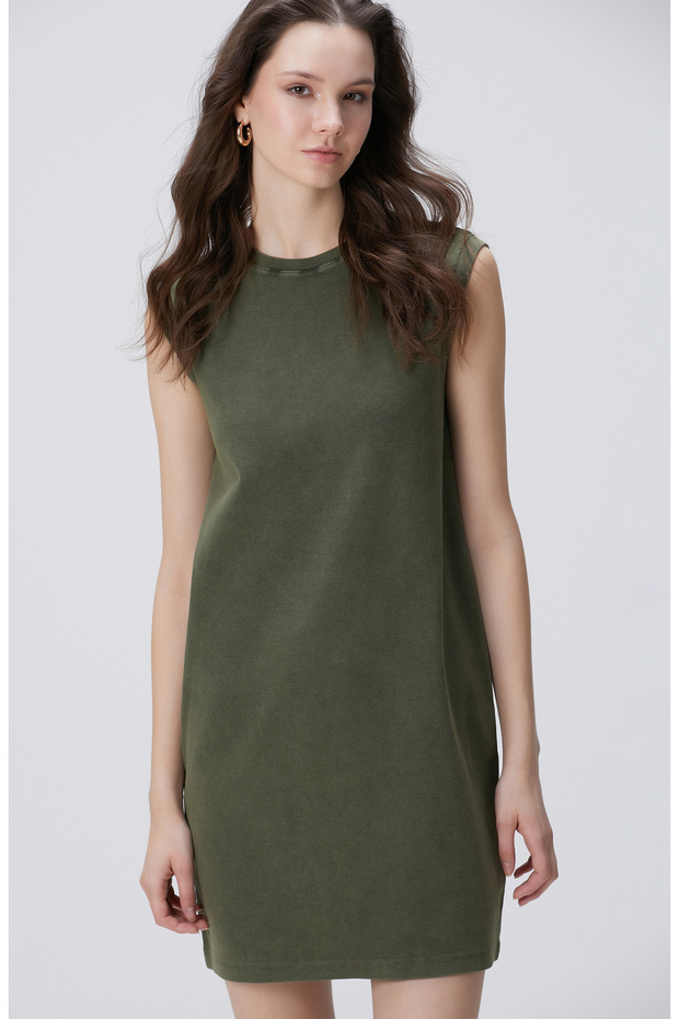 Haki Diz Boy Elbise - 1