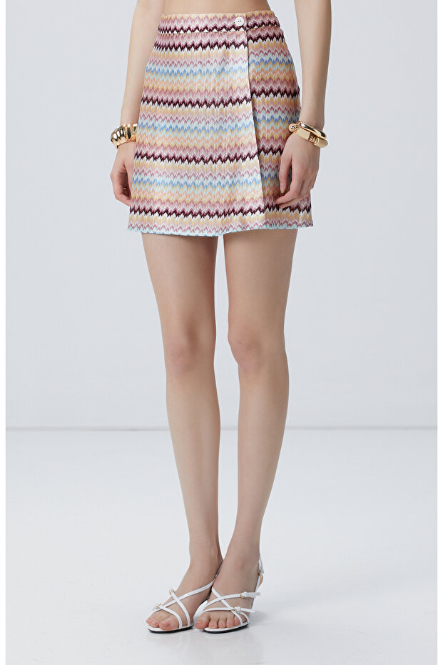 Sarı Pembe Mini Plaj Etek - 2