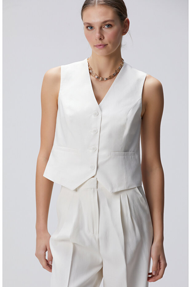 Kırık Beyaz Yelek - 1