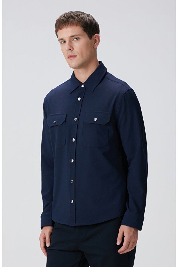 Lacivert Dış Gömlek - 4