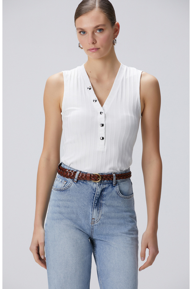 Kırıkbeyaz T-shirt - 4